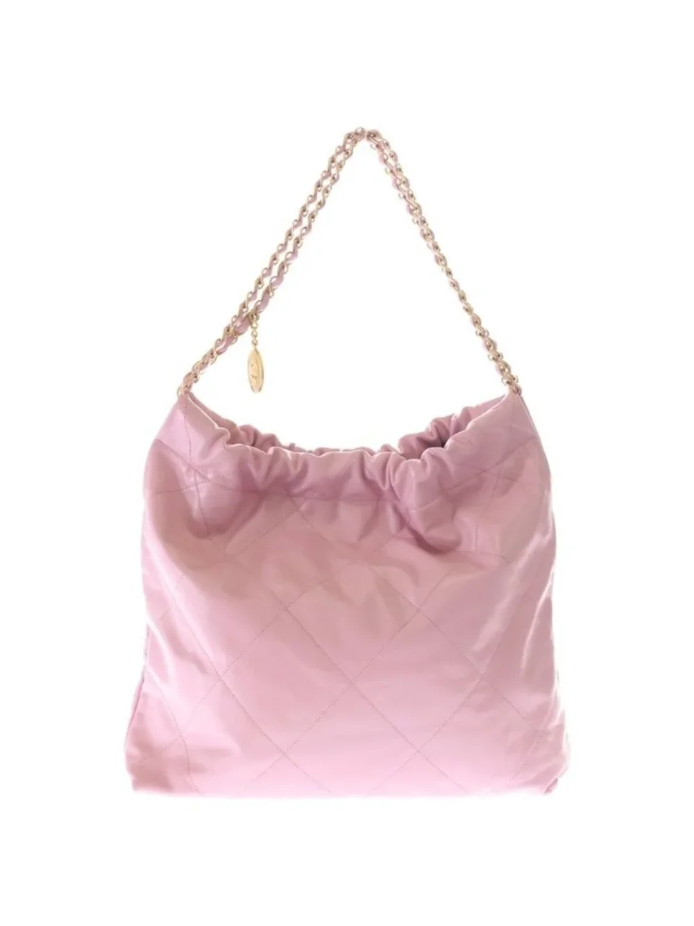 Chanel 22 Tote Shoulder Bag Pink Calfskin Gold